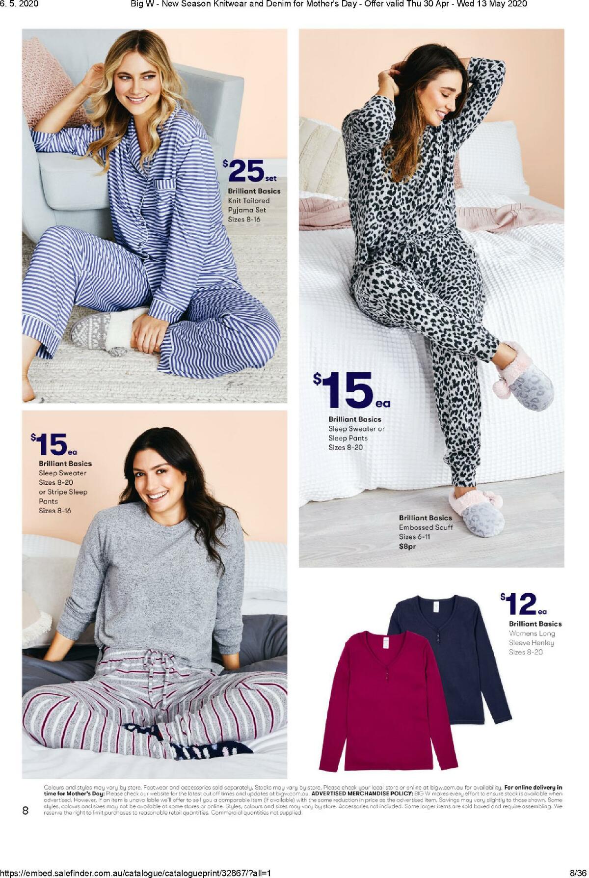 Big W New Season Knitwear and Denim for Mother's Day Catalogues from 30 April