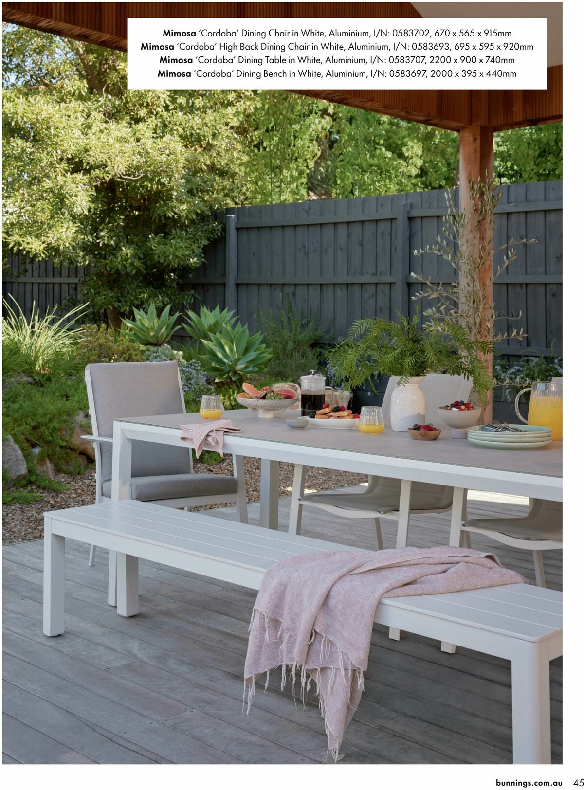 Bunnings Warehouse Outdoor Living Range Book Catalogues from 3 September