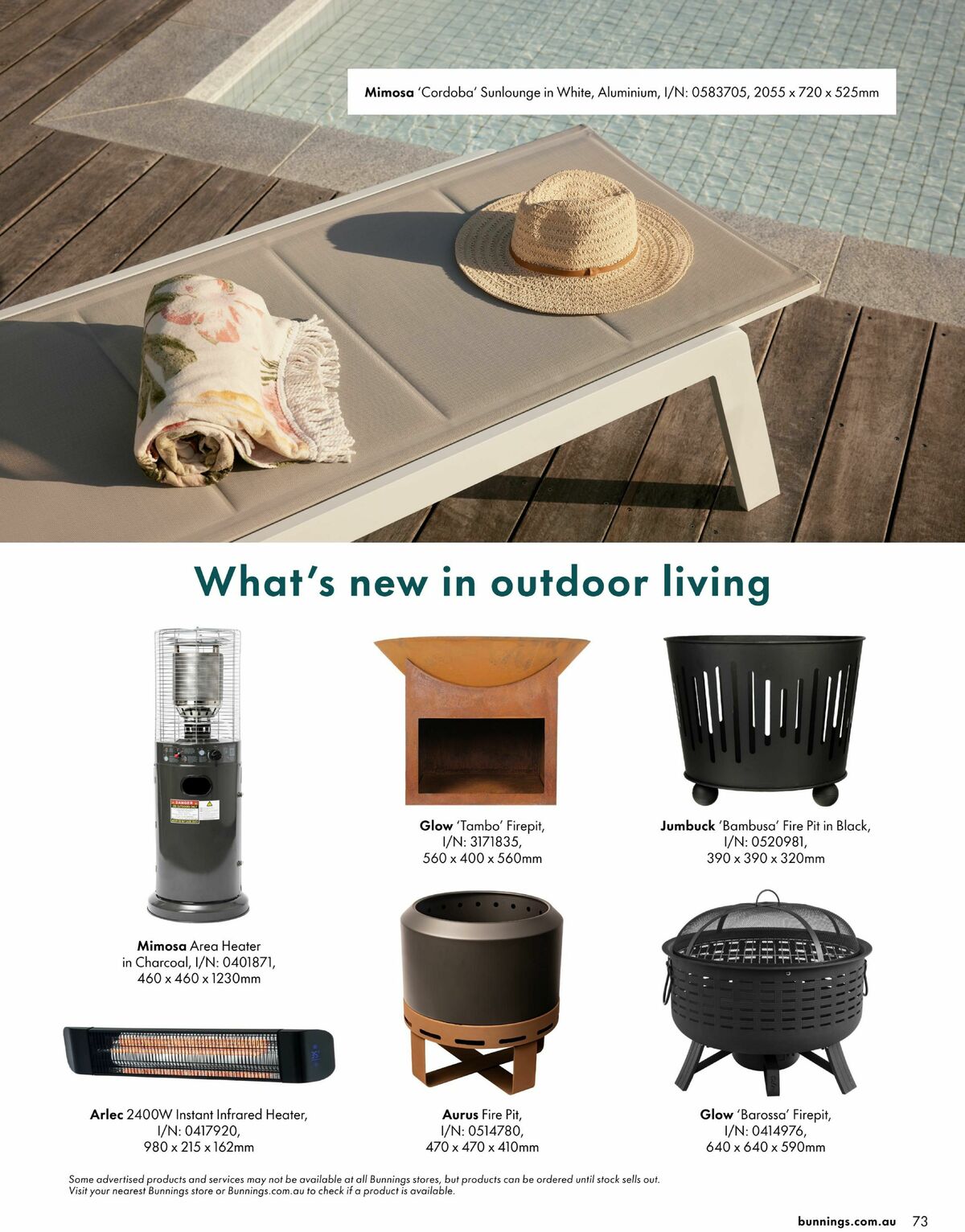 Bunnings Warehouse Outdoor Living Range Book Catalogues from 3 September