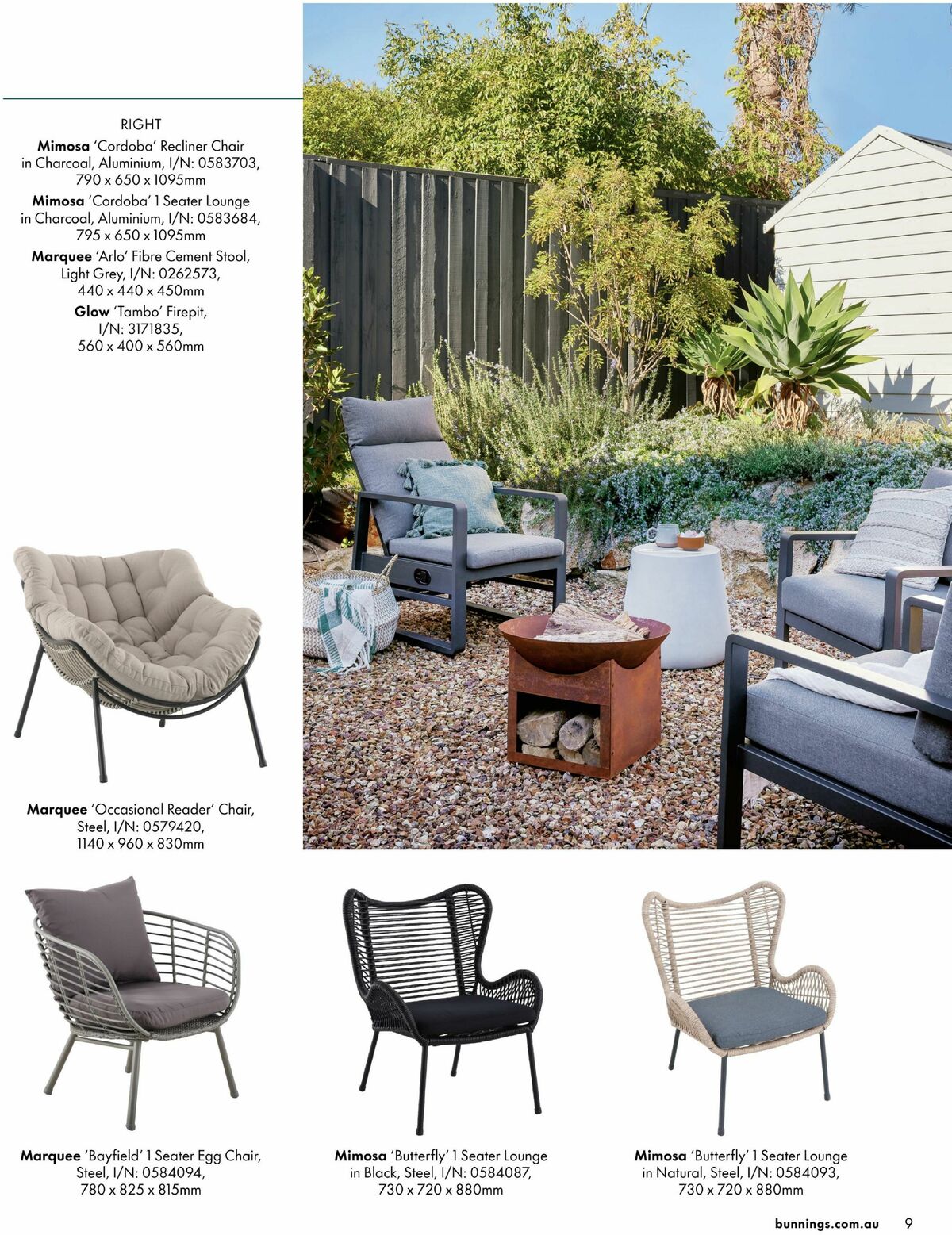 Bunnings Warehouse Outdoor Living Range Book Catalogues from 3 September