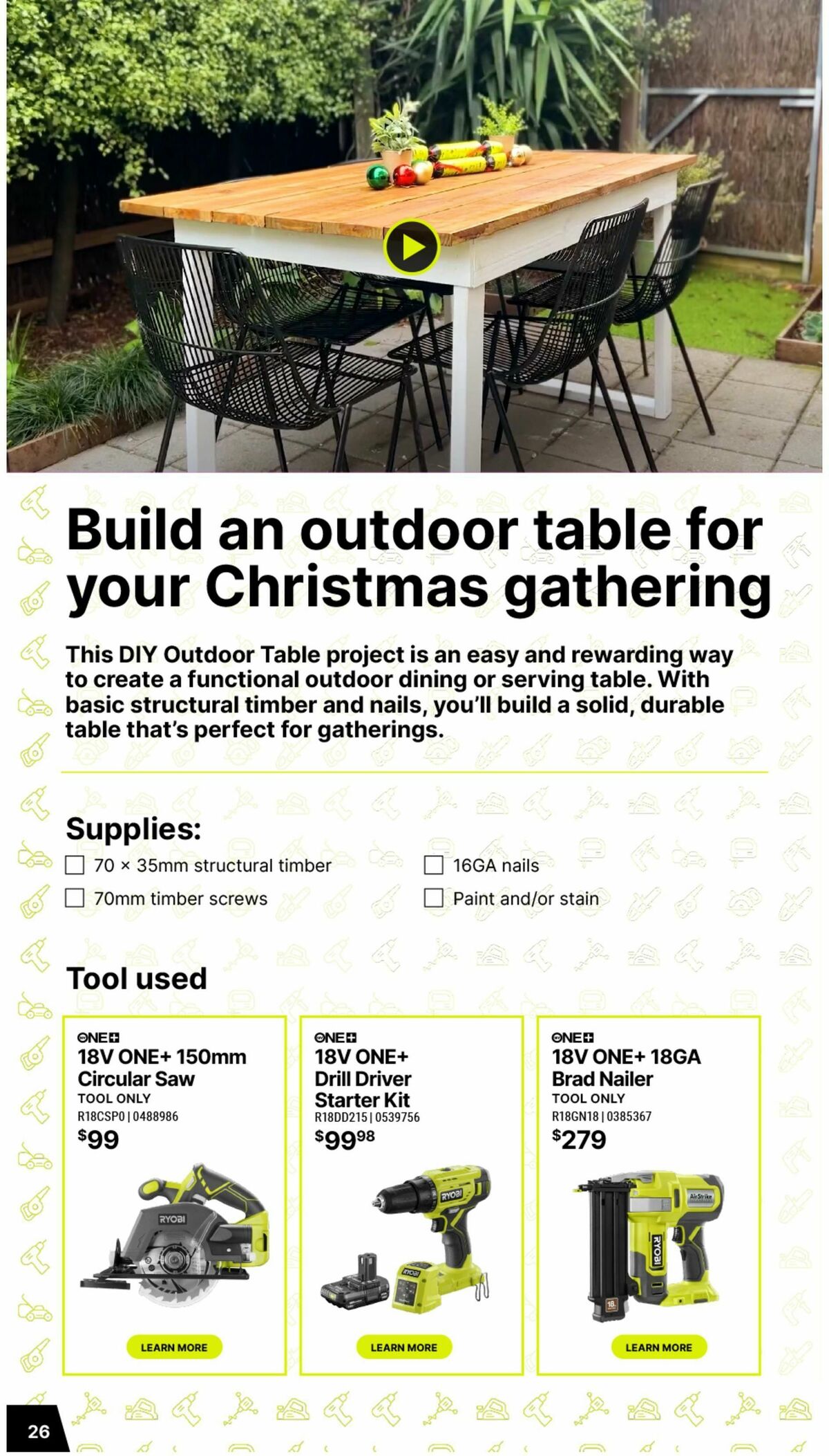 Bunnings Warehouse RYOBI Christmas Catalogue Catalogues from 17 November