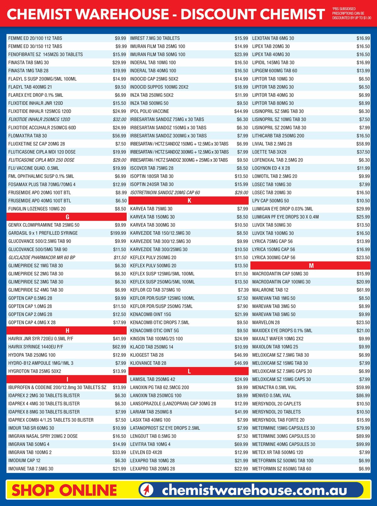 Chemist Warehouse Discounted! Prescriptions Catalogues from 2 August