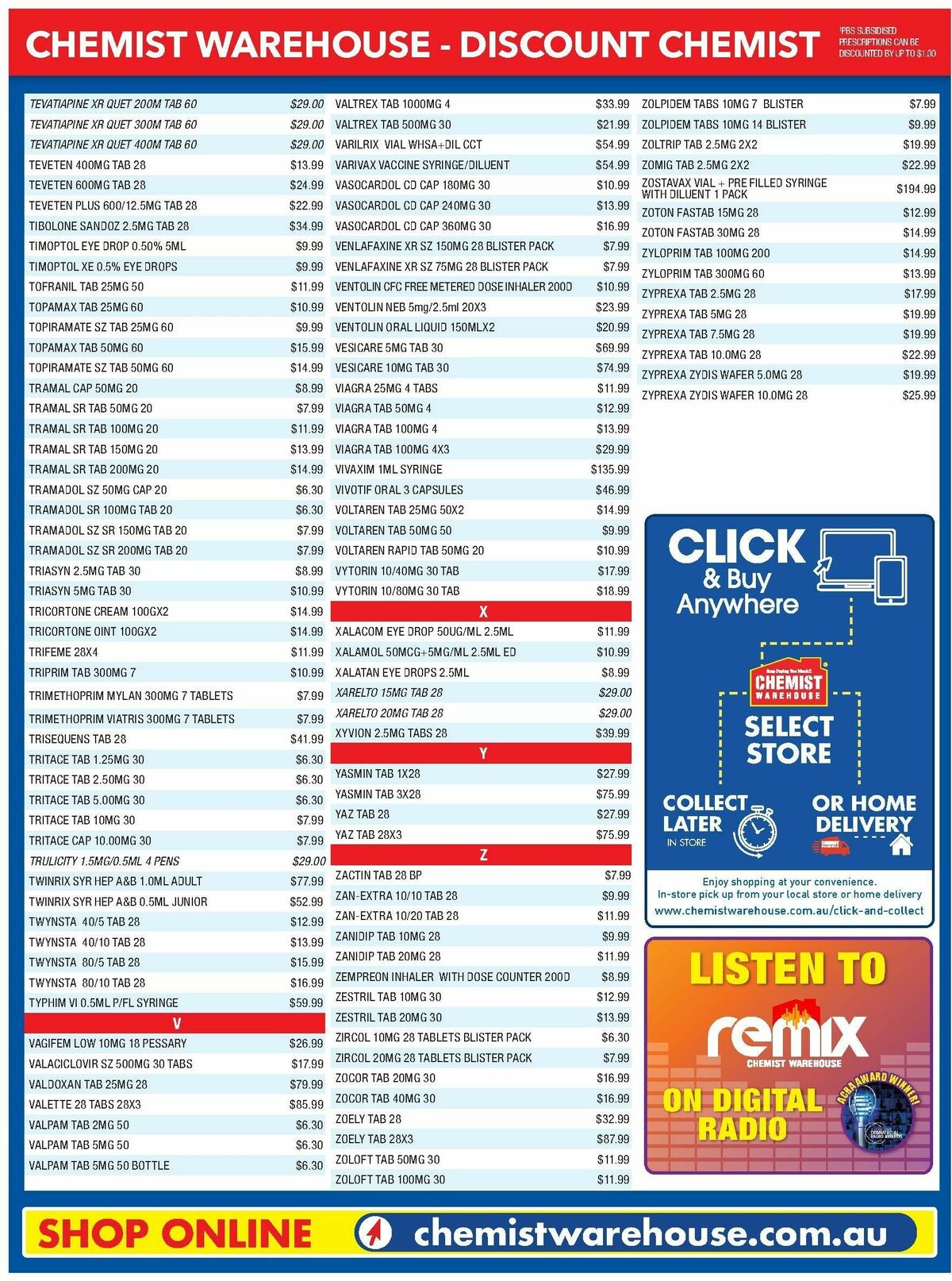 Chemist Warehouse Discounted! Prescriptions Catalogues from 22 November