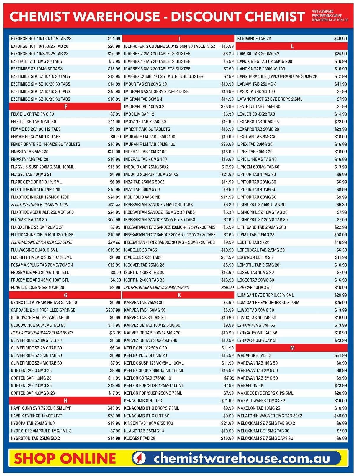 Chemist Warehouse Discounted! Prescriptions Catalogues from 22 November