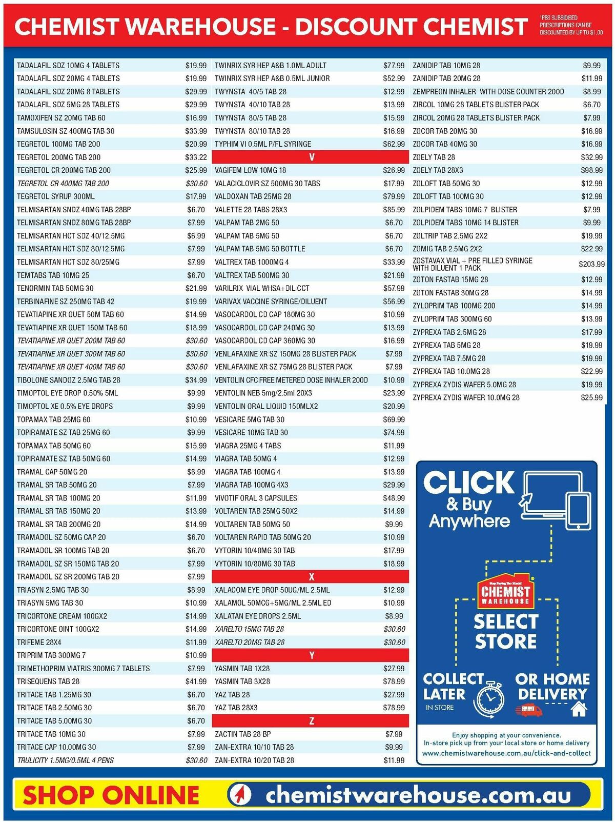 Chemist Warehouse Discounted! Prescriptions Catalogues from 22 April