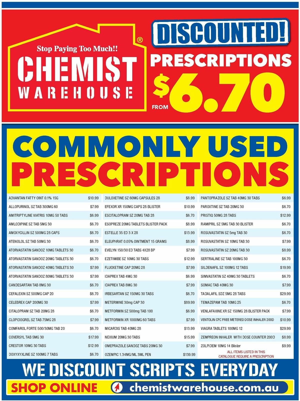 Chemist Warehouse Discounted! Prescriptions Catalogues from 7 August