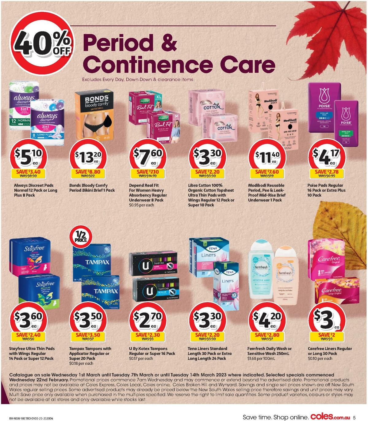 Coles Health & Beauty NSW METRO Catalogues from 1 March