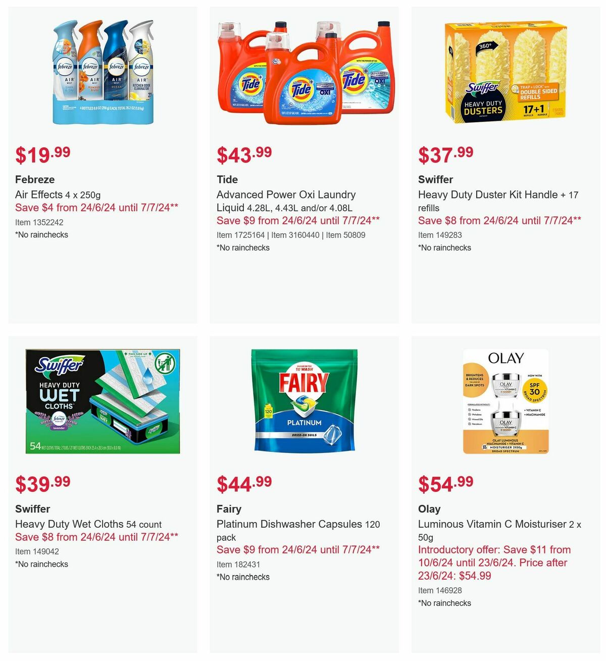 Costco P&G Shop Card Promotion Warehouse Items Catalogues from 10 June