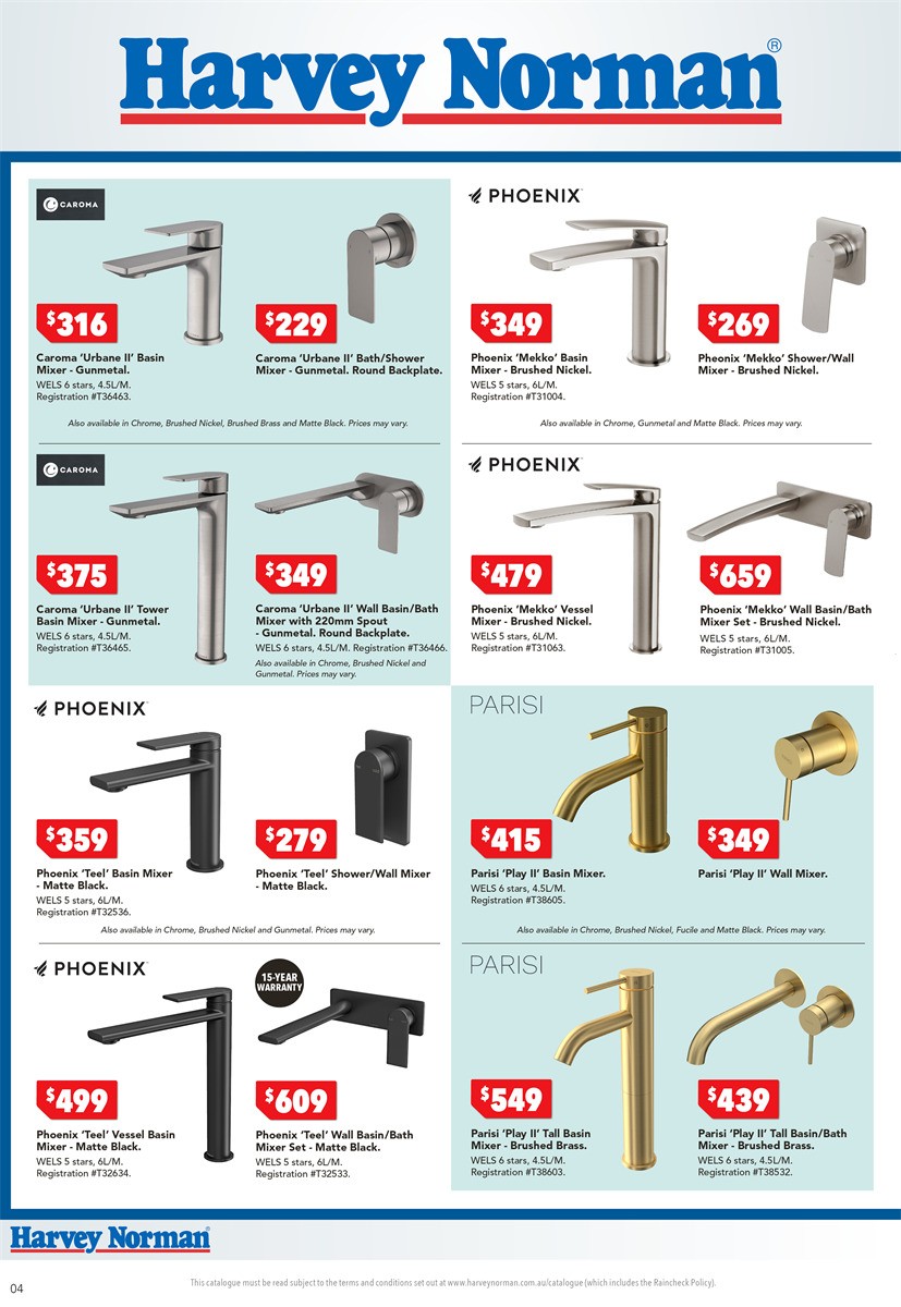 Harvey Norman Bathroom and Tiles February Catalogues from 8 February