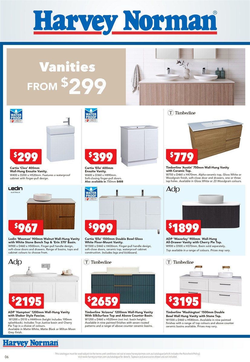 Harvey Norman Bathroom and Tiles Catalogues from 5 April