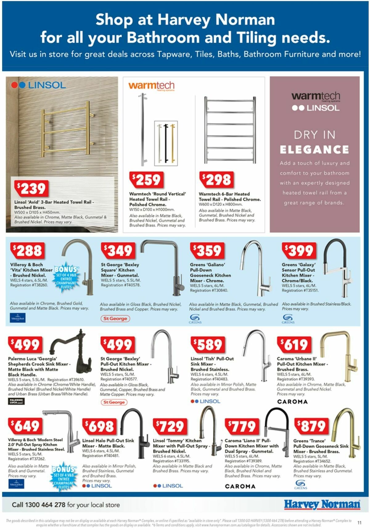 Harvey Norman October Bathrooms & Tiles Catalogues from 13 October