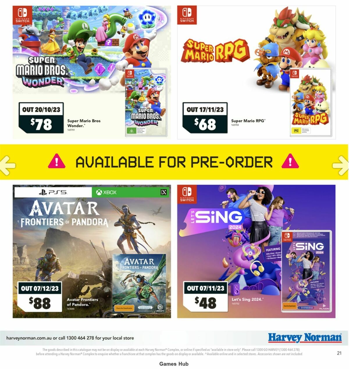 Harvey Norman Games Hub Catalogues from 20 October