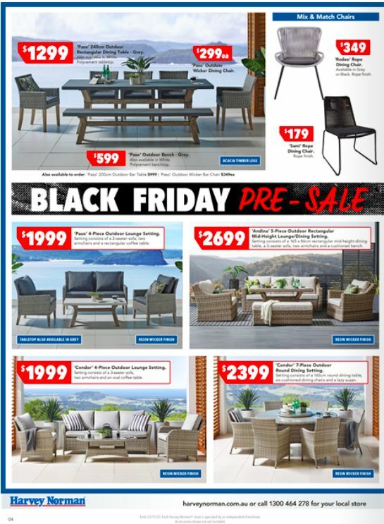 Harvey Norman Black Friday Pre-Sale Outdoor Furniture Catalogues from 17 November