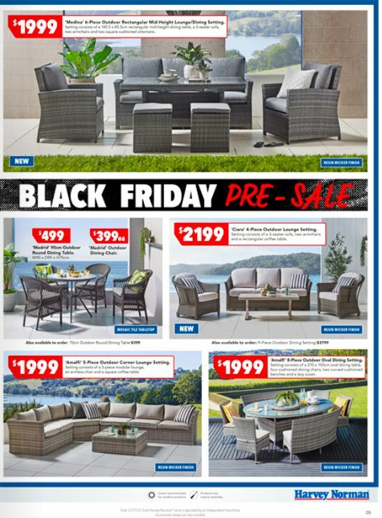 Harvey Norman Black Friday Pre-Sale Outdoor Furniture Catalogues from 17 November