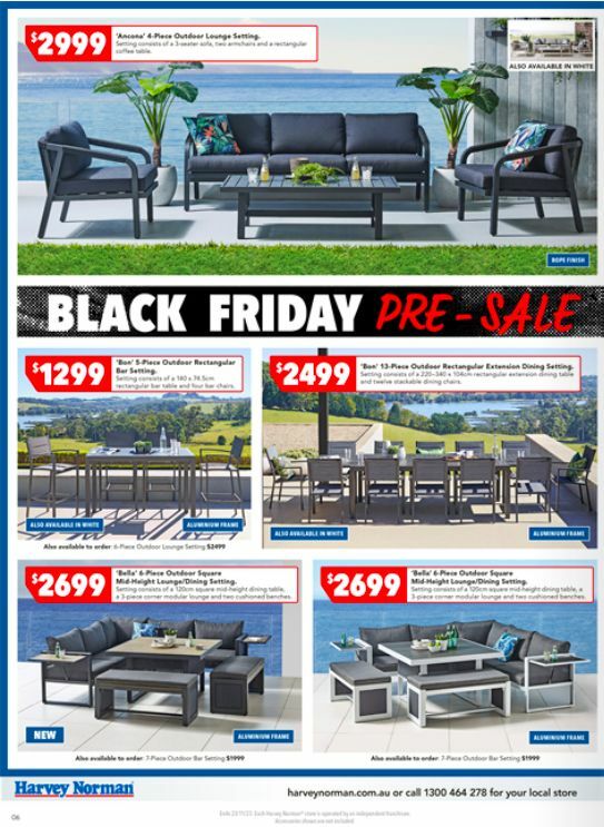 Harvey Norman Black Friday Pre-Sale Outdoor Furniture Catalogues from 17 November