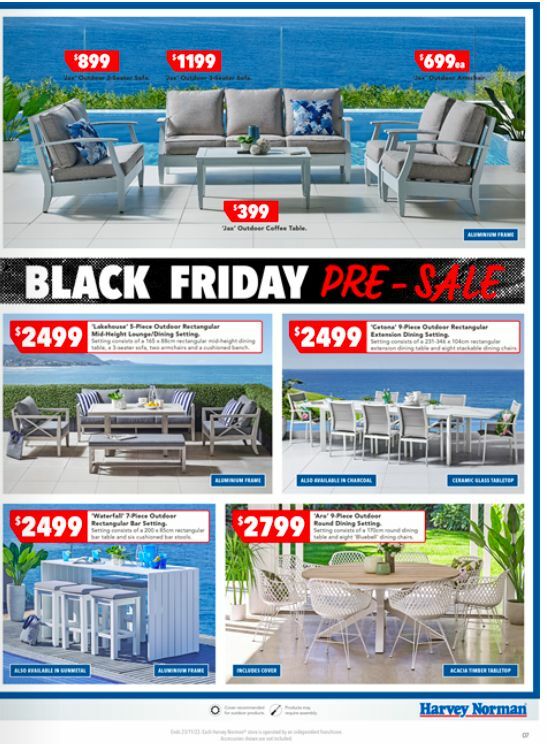 Harvey Norman Black Friday Pre-Sale Outdoor Furniture Catalogues from 17 November