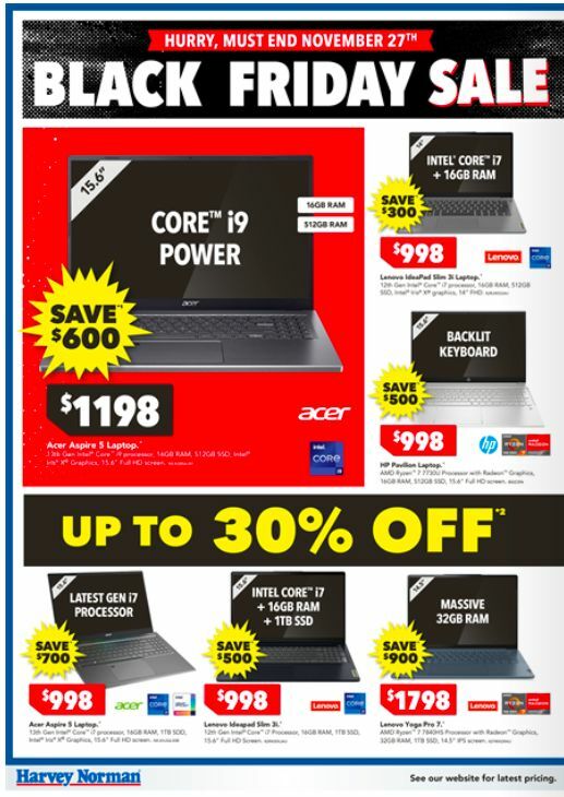 Harvey Norman Computers Black Friday Catalogues from 20 November