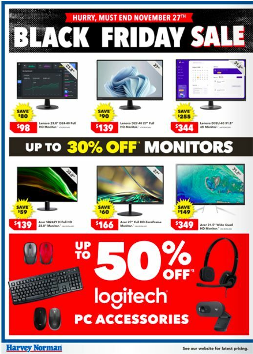 Harvey Norman Computers Black Friday Catalogues from 20 November