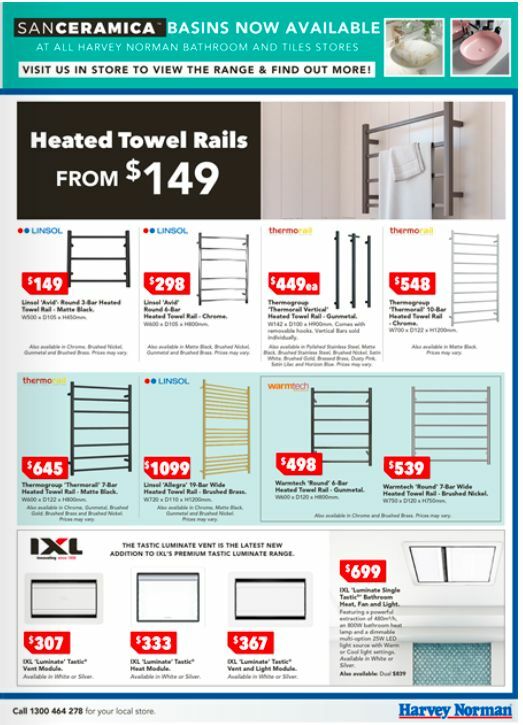 Harvey Norman Bathroom And Tiles Catalogues from 2 December