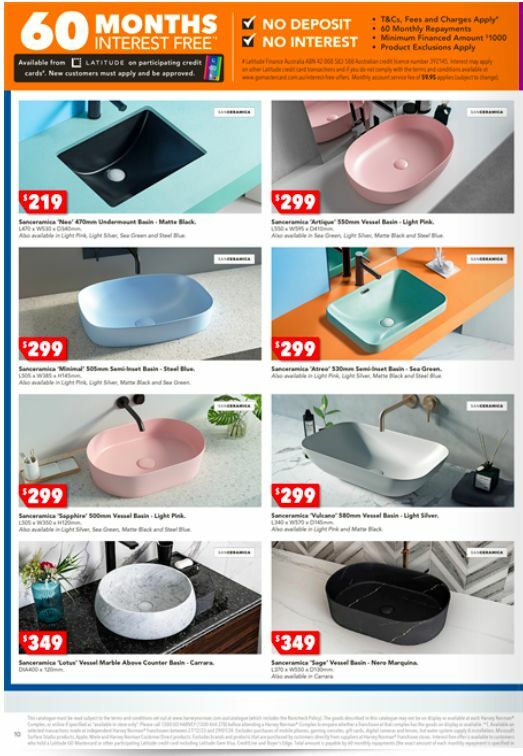 Harvey Norman Bathrooms Clearance Catalogues from 25 December