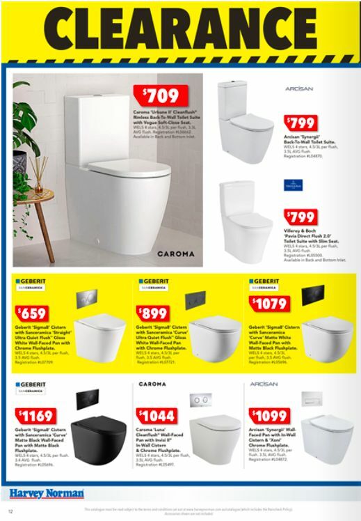 Harvey Norman Bathrooms Clearance Catalogues from 25 December