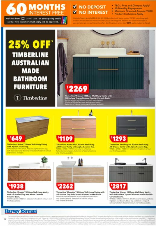 Harvey Norman Bathrooms Clearance Catalogues from 25 December