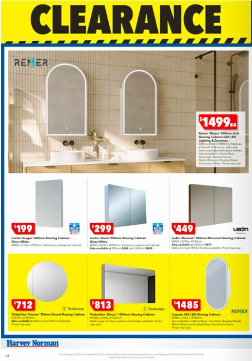 Harvey Norman Bathrooms Clearance Catalogues from 25 December