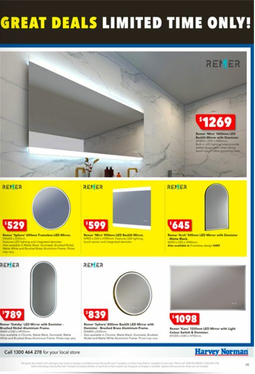 Harvey Norman Bathrooms Clearance Catalogues from 25 December