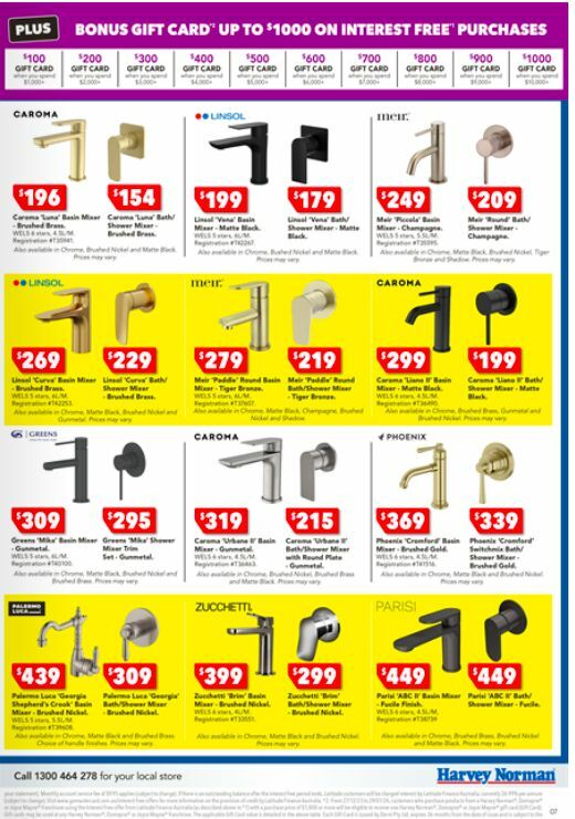 Harvey Norman Bathrooms Clearance Catalogues from 25 December