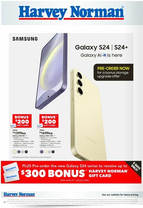 Harvey Norman Samsung Galaxy Launch Catalogues from 18 January