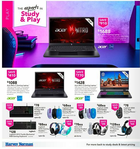 Harvey Norman Back to School Computers Catalogues from 23 January