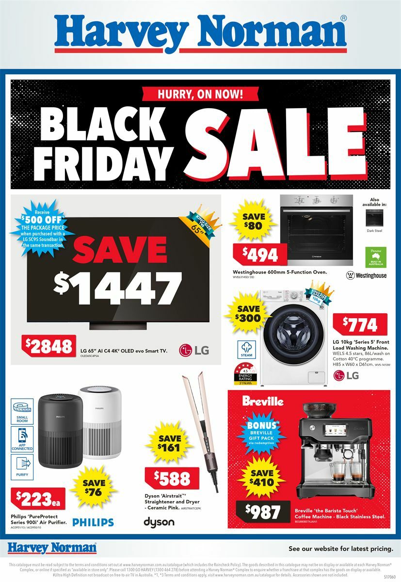 Harvey Norman Electrical Appliances Black Friday Catalogues from 28 November