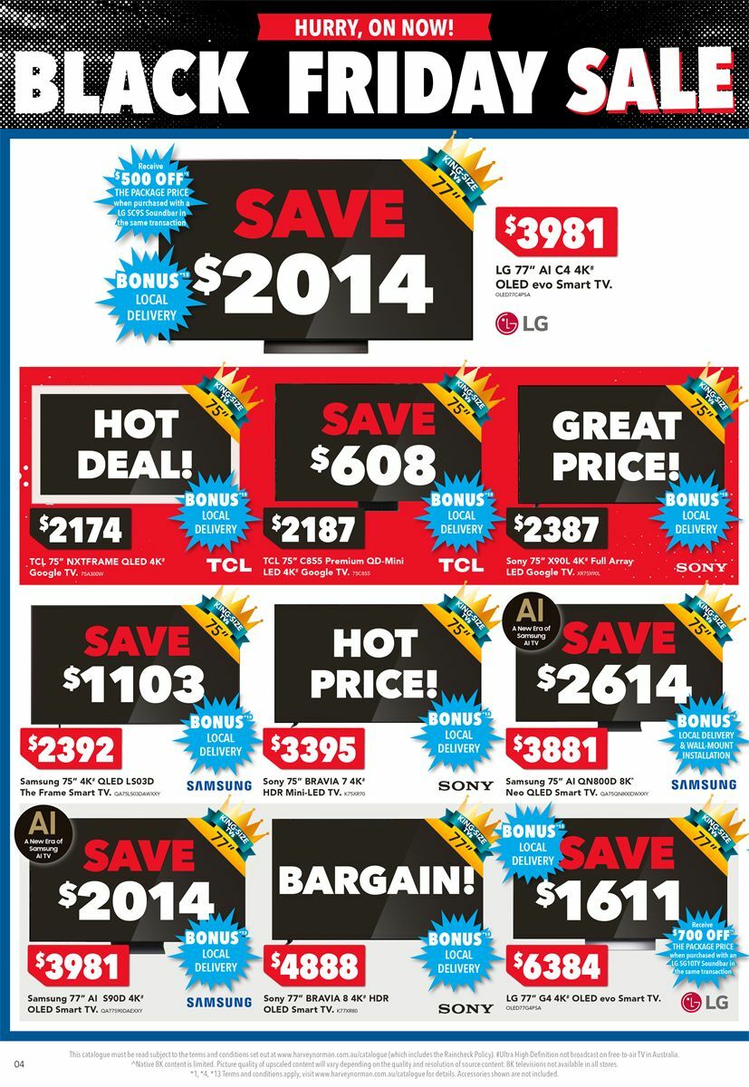 Harvey Norman Electrical Appliances Black Friday Catalogues from 28 November