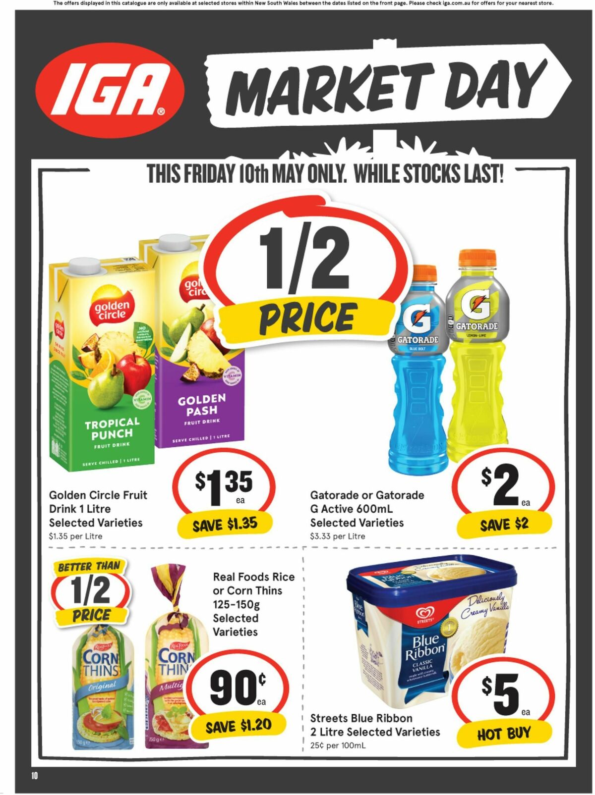 IGA Market Day – 1 day sale only Catalogues from 10 May