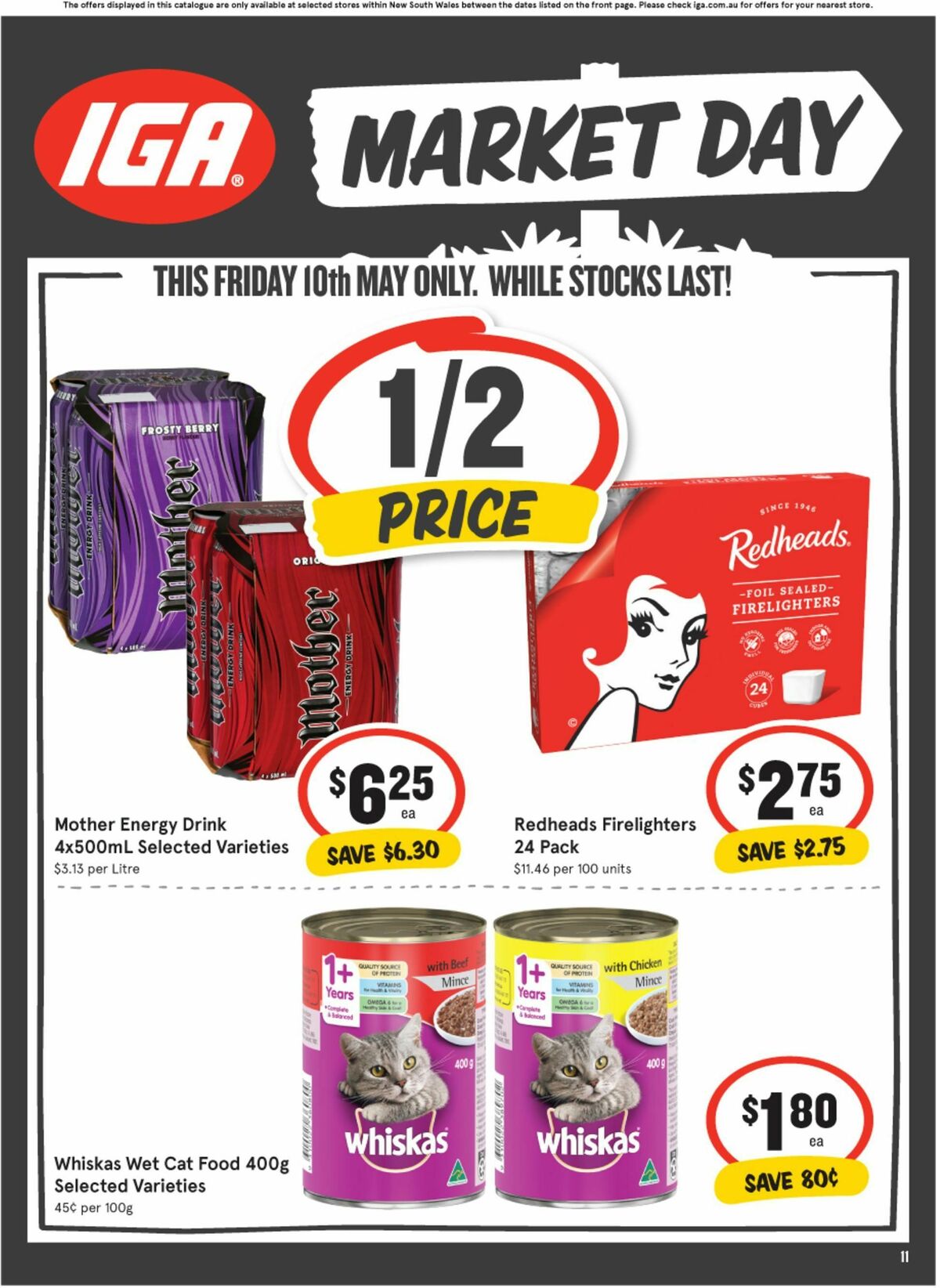 IGA Market Day – 1 day sale only Catalogues from 10 May