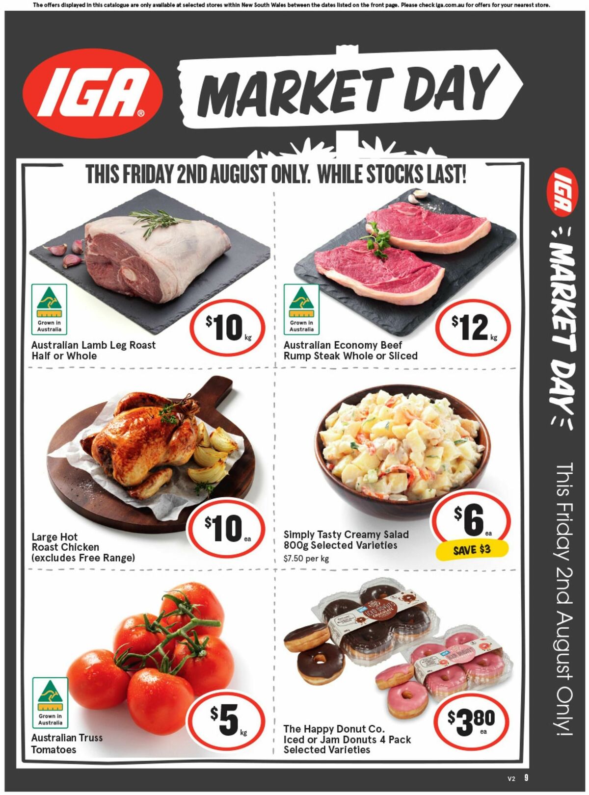 IGA Market Day – 1 day sale only Catalogues from 2 August