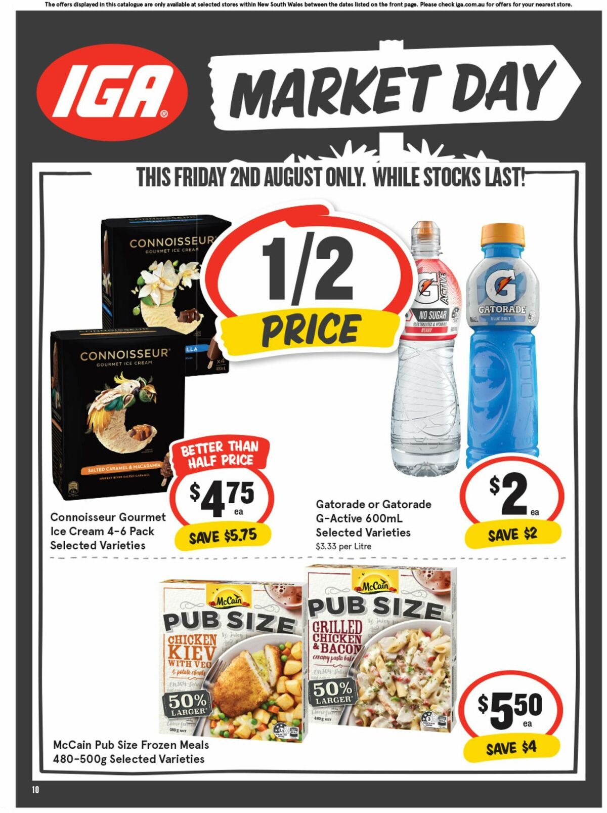 IGA Market Day – 1 day sale only Catalogues from 2 August