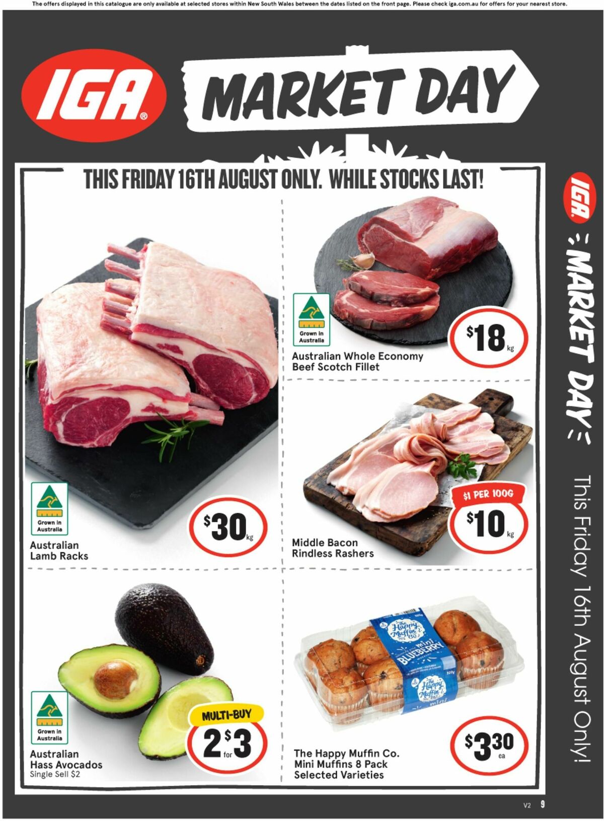 IGA Market Day – 1 day sale only Catalogues from 16 August