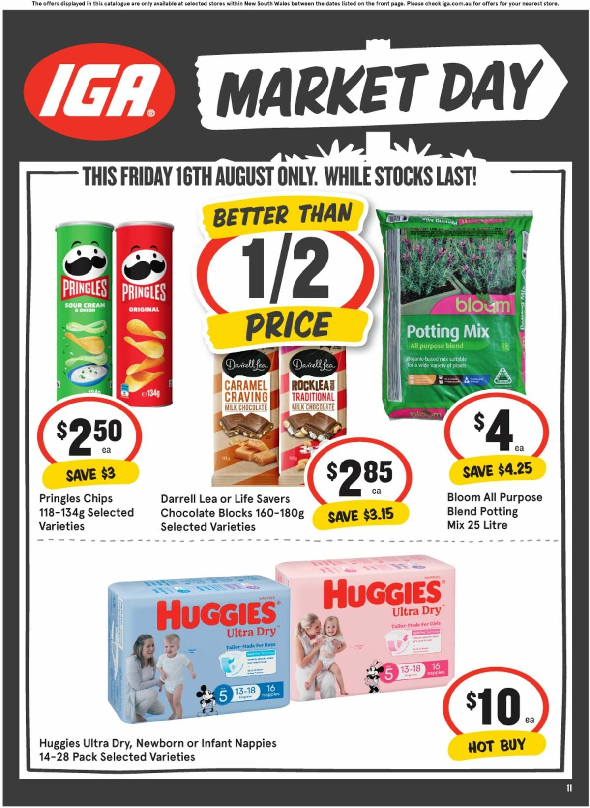 IGA Market Day – 1 day sale only Catalogues from 16 August