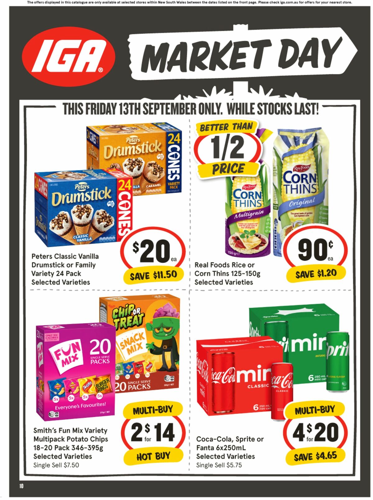 IGA Market Day – 1 day sale only Catalogues from 13 September