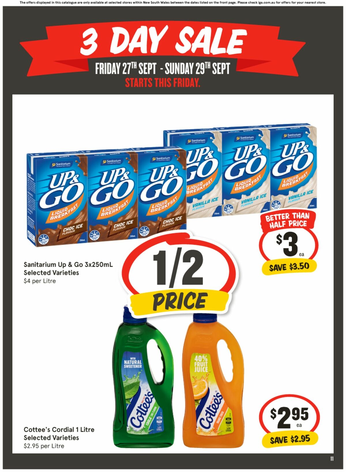 IGA 3-Day Sale Catalogues from 27 September