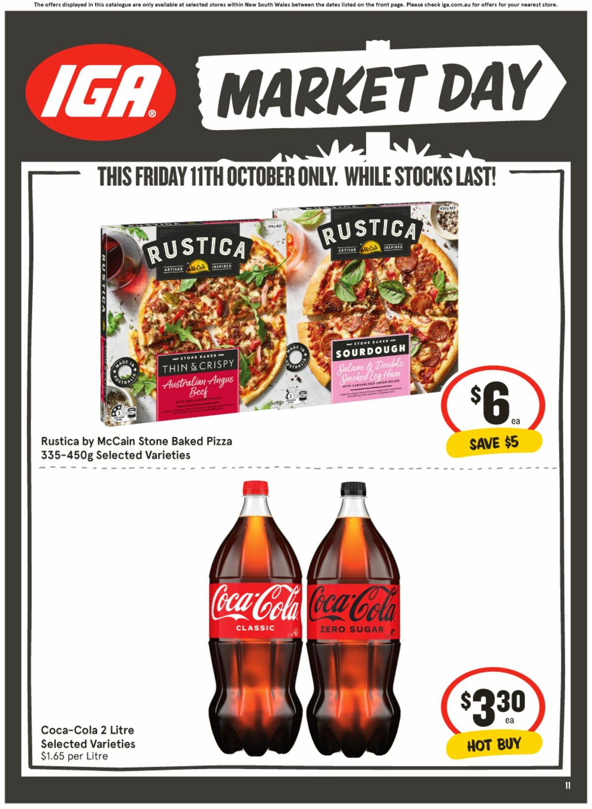 IGA Market Day – 1 day sale only Catalogues from 11 October