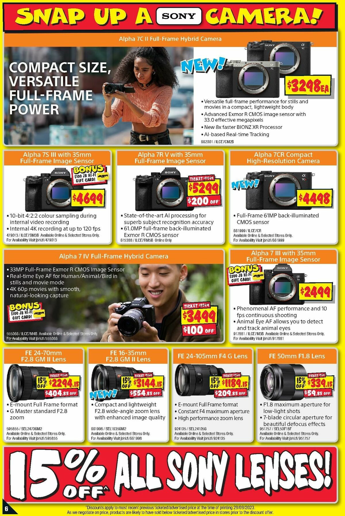 JB Hi-Fi Camera Bonanza Catalogues from 12 October