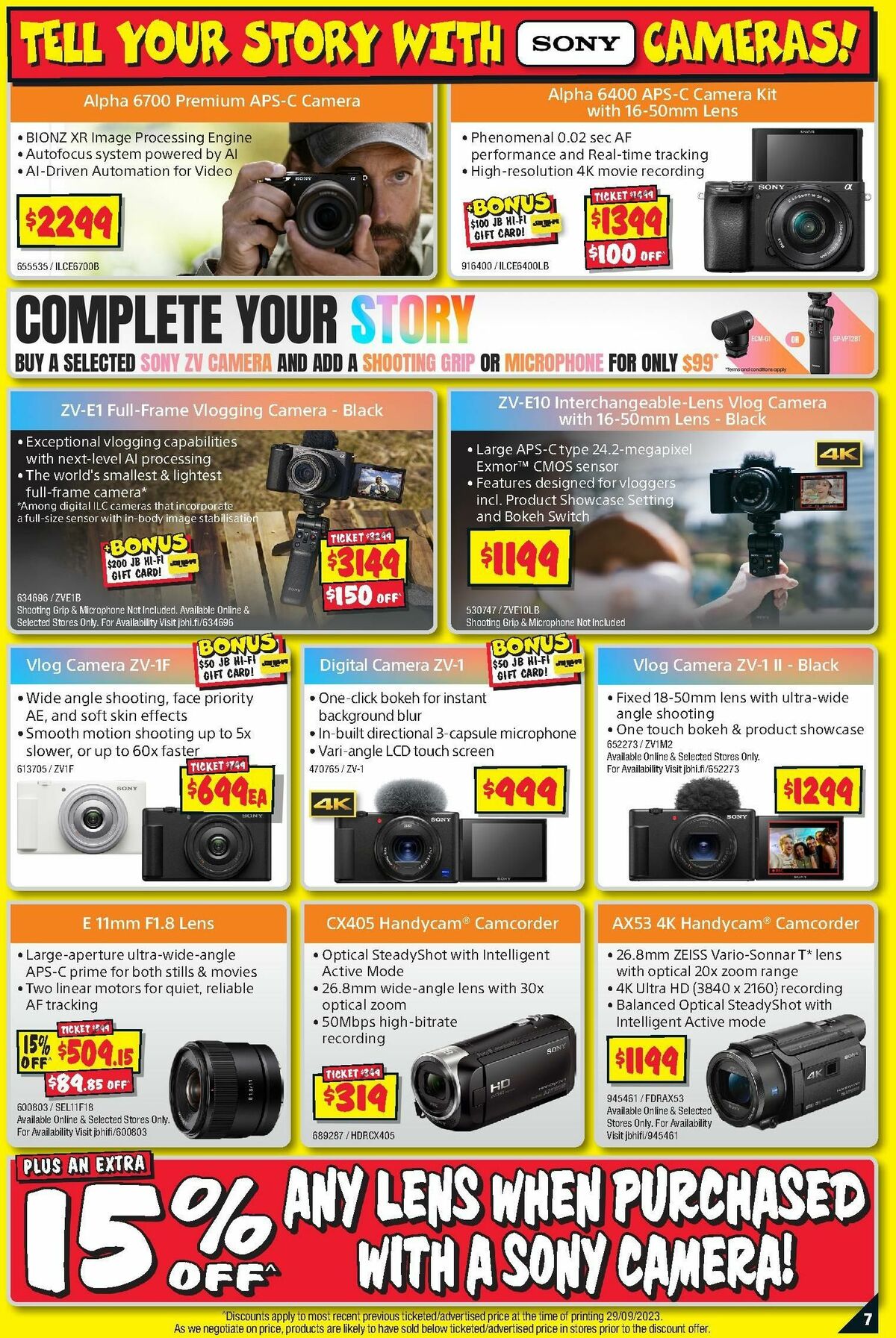 JB Hi-Fi Camera Bonanza Catalogues from 12 October