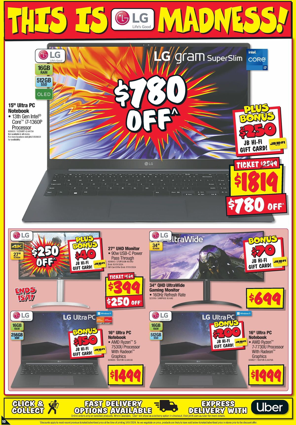 JB Hi-Fi LG Bonanza Catalogues from 11 January