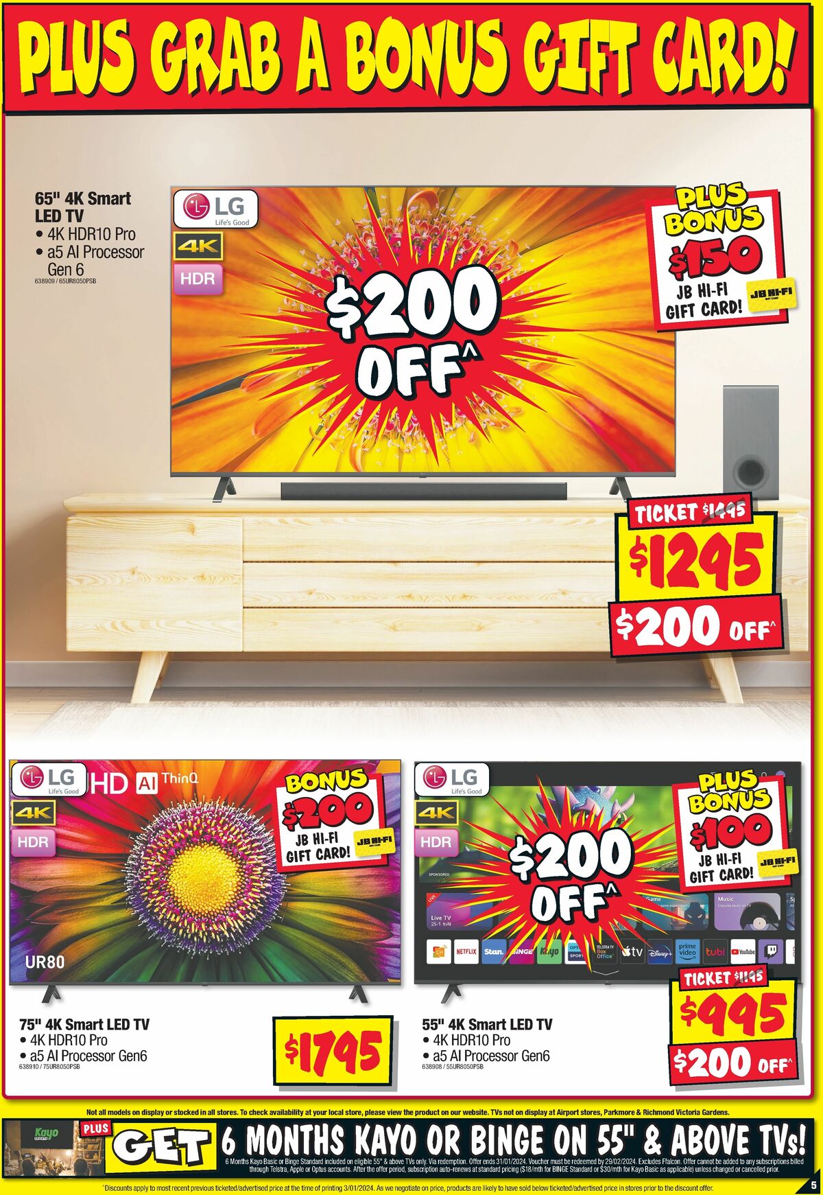 JB Hi-Fi LG Bonanza Catalogues from 11 January