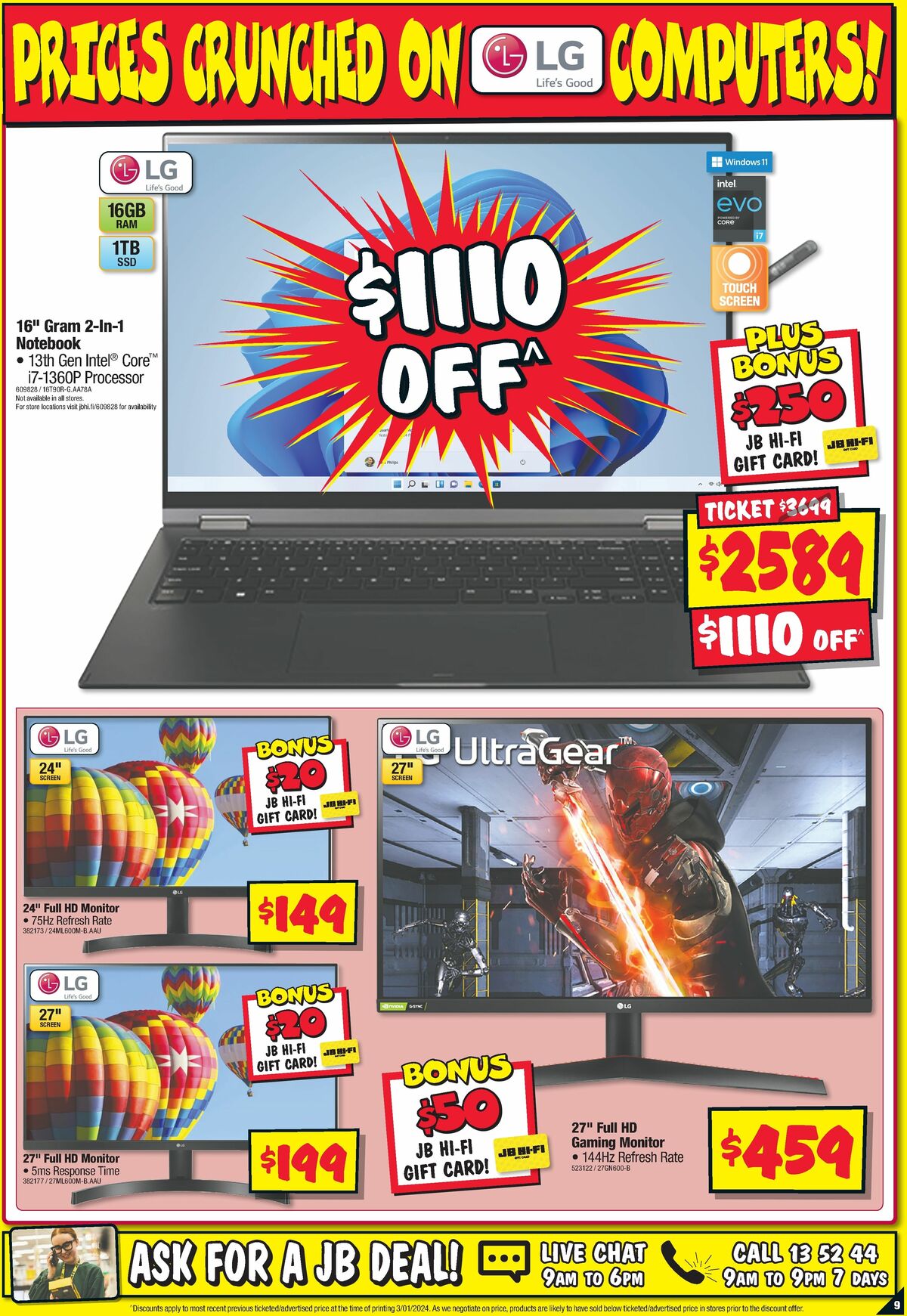 JB Hi-Fi LG Bonanza Catalogues from 11 January