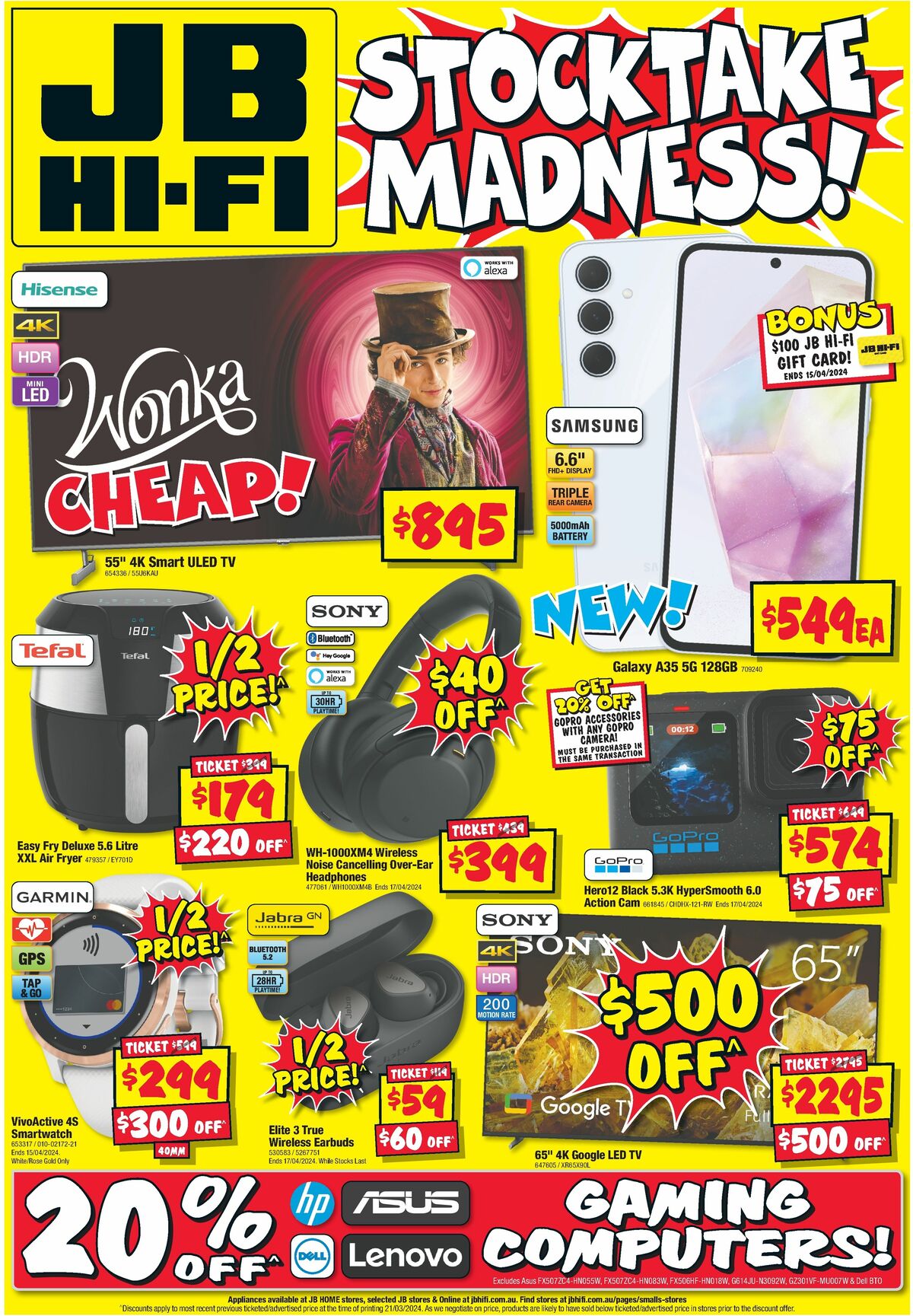 JB Hi-Fi Stocktake Madness Catalogues from 4 April