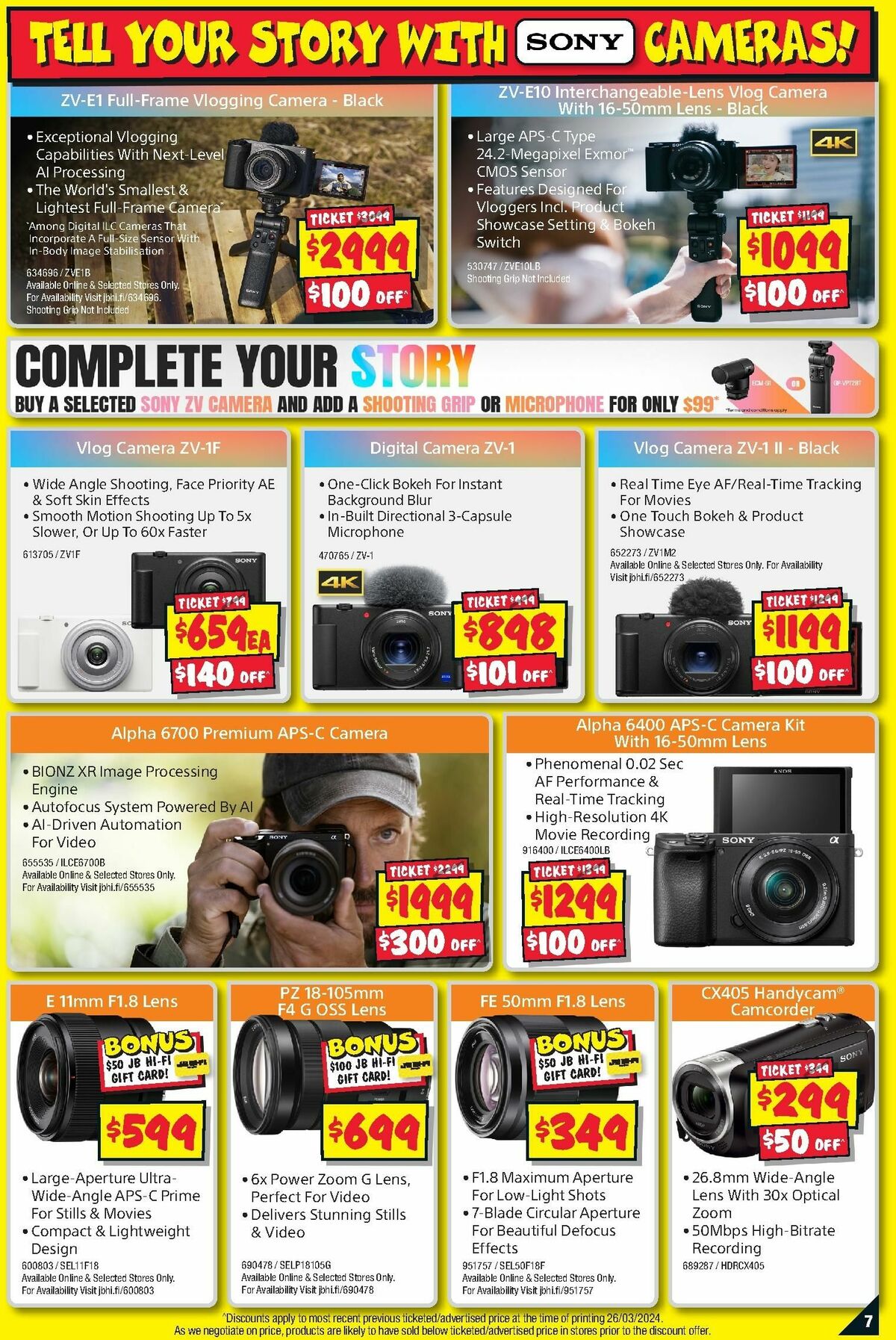 JB Hi-Fi Camera Bonanza Catalogues from 4 April