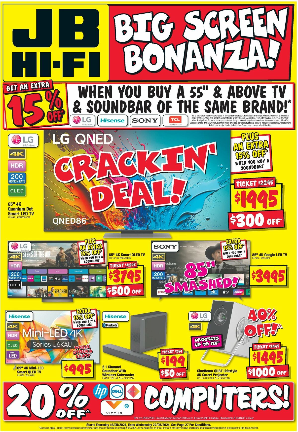 JB Hi-Fi Big Screen Catalogues from 16 May